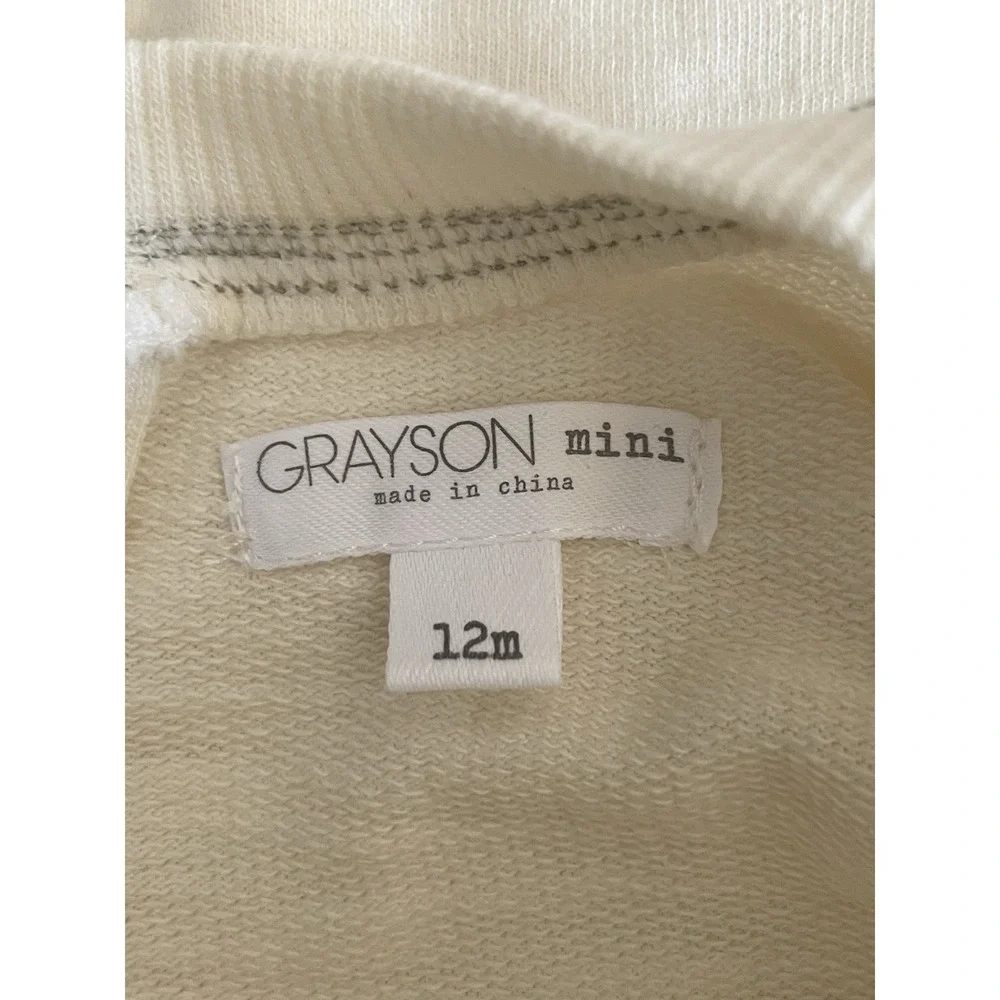 Grayson Mini Baby Off - White Long Sleeve COURAGE Bodysuit Outfit Size 12 M NWT